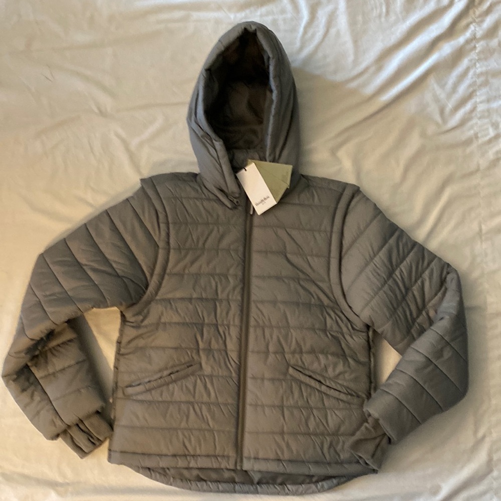 Goodfellow & Co~S Kid’s Puffer Winter Jacket~ Gravel/Gray~Zip off hood & sleeve
